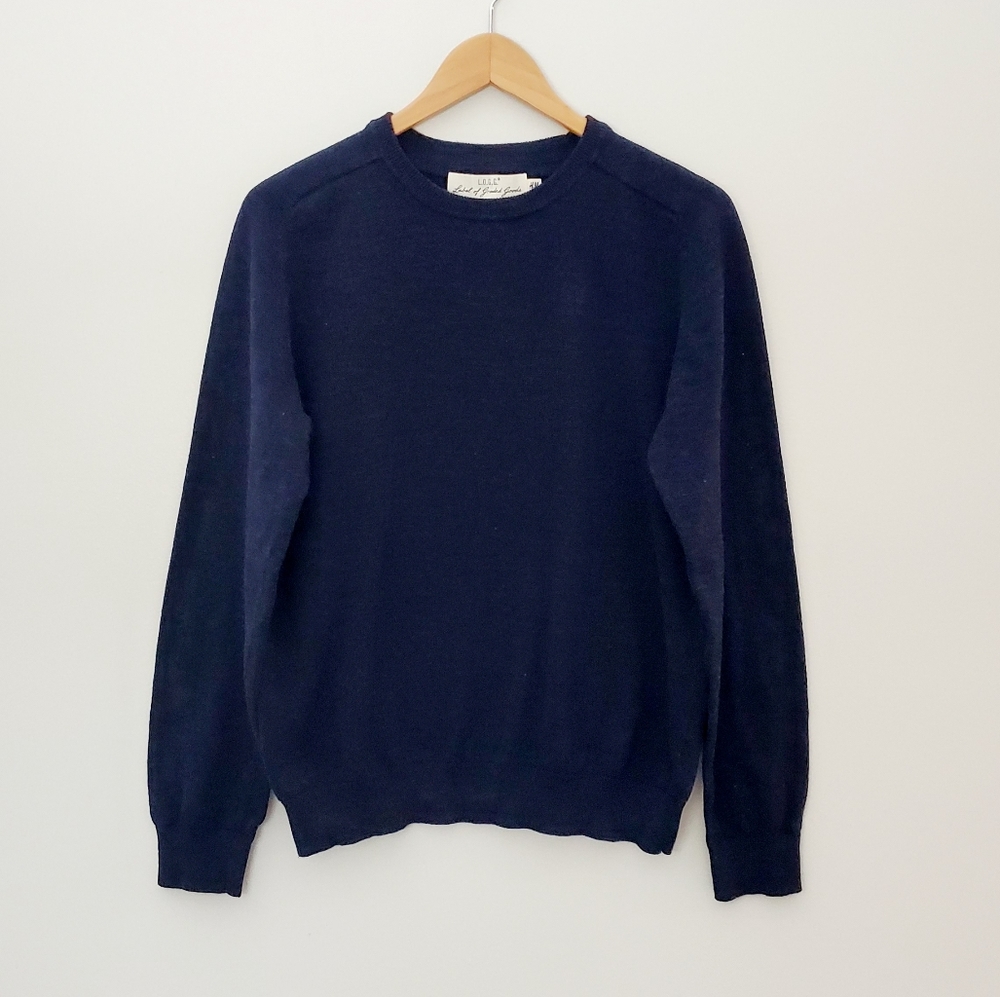 H&M Men's blue cotton sweater scoop neck large
